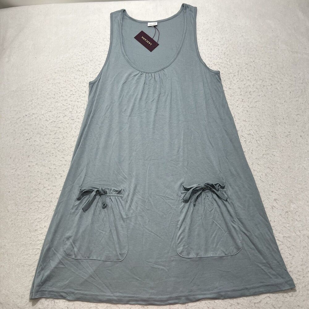Lush Dusty Blue Sleeveless Midi Dress with Pocket Bows